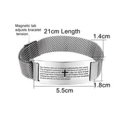 Christian cross magnetic cuff bracelet for men, view 8 - MRSLM