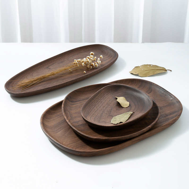 black walnut wooden serving plate - MRSLM