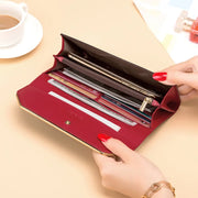 animal engraved women's long faux leather wallet, view 5 - MRSLM