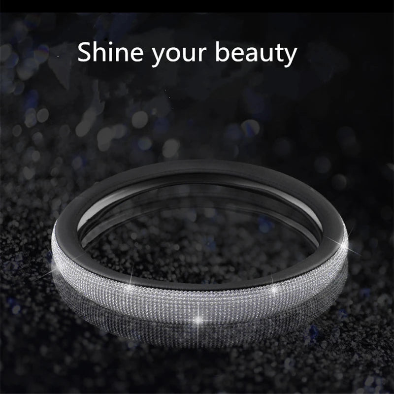 bling crystal steering wheel cover, view 4 - MRSLM