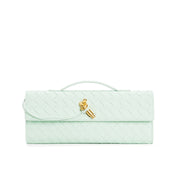 woven leather crossbody clutch bag, view 22 - MRSLM