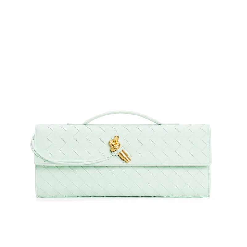 woven leather crossbody clutch bag, view 22 - MRSLM