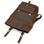 Retro cowhide leather backpack, view 5 - MRSLM
