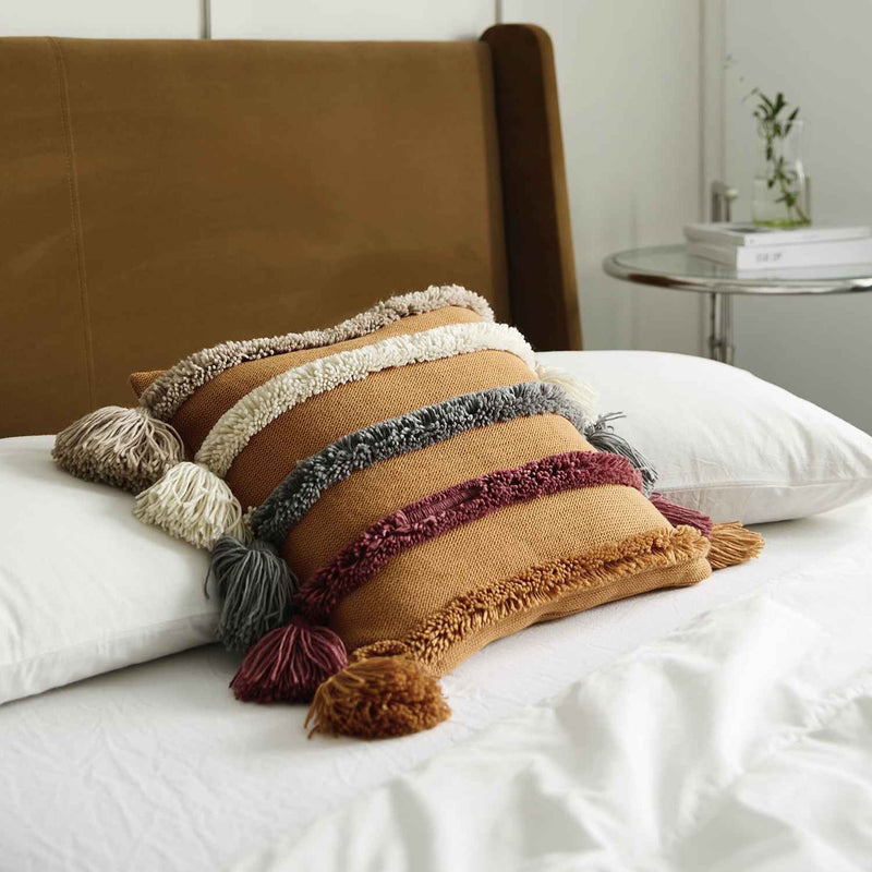 bohemian tufted cushion cover, view 7 - MRSLM