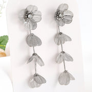 Rhinestone flower tassel earrings, view 5 - MRSLM