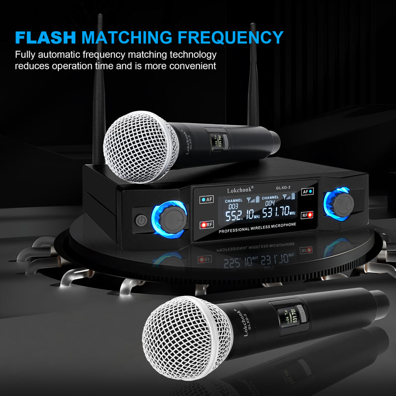 dual channel wireless microphone system, view 7 - MRSLM