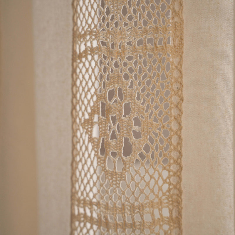 beige crochet mesh curtain, view 5 - MRSLM