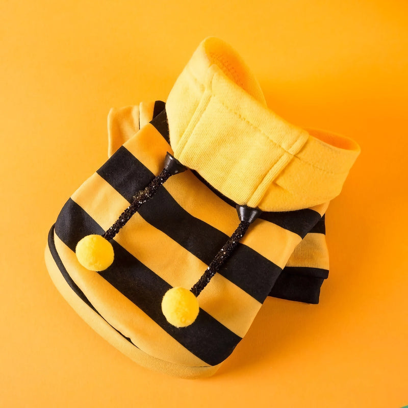 bee-inspired pet hoodie for cats and small dogs, view 6 - MRSLM