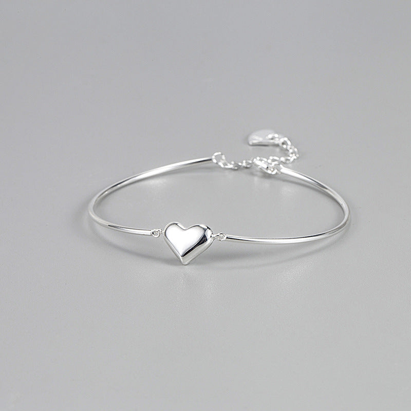 Light Luxury Whole Body Sterling Silver Love Bracelet Niche Design