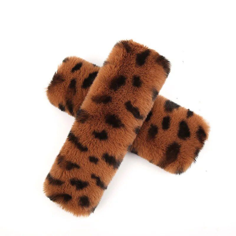 leopard print seat belt shoulder pad, view 6 - MRSLM