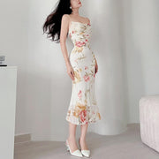 floral mesh swing dress, view 2 - MRSLM