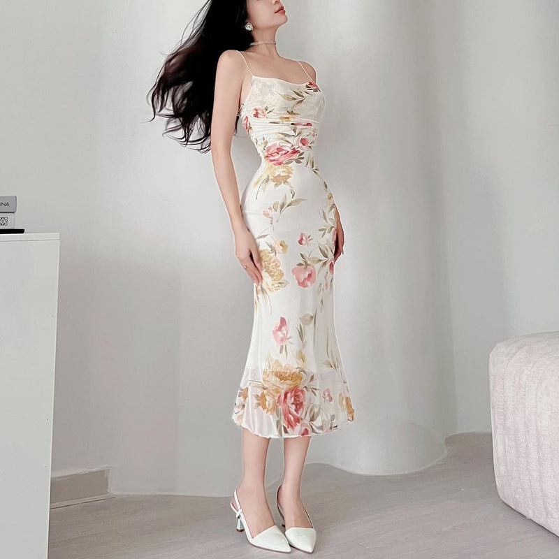 floral mesh swing dress, view 2 - MRSLM