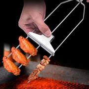 stainless steel 3-way bbq skewers with brush, view 7 - MRSLM