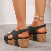 Rivet wedge sandals, view 5 - MRSLM