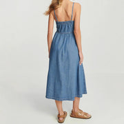 denim suspender dress, view 2 - MRSLM