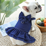 denim dog vest harness, view 4 - MRSLM