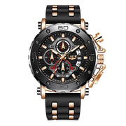 men's sports chronograph silicone watch, view 5 - MRSLM