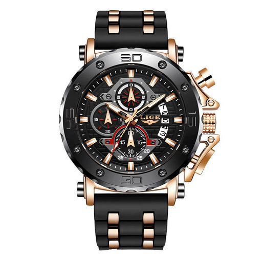 men's sports chronograph silicone watch, view 5 - MRSLM