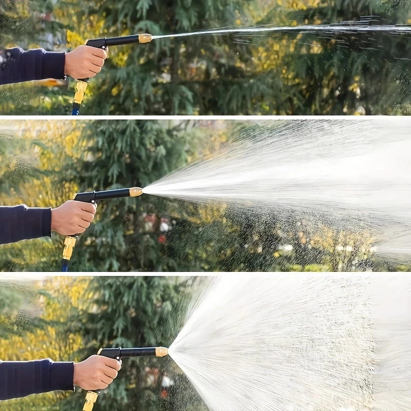 Expandable garden hose with adjustable spray gun, view 3 - MRSLM