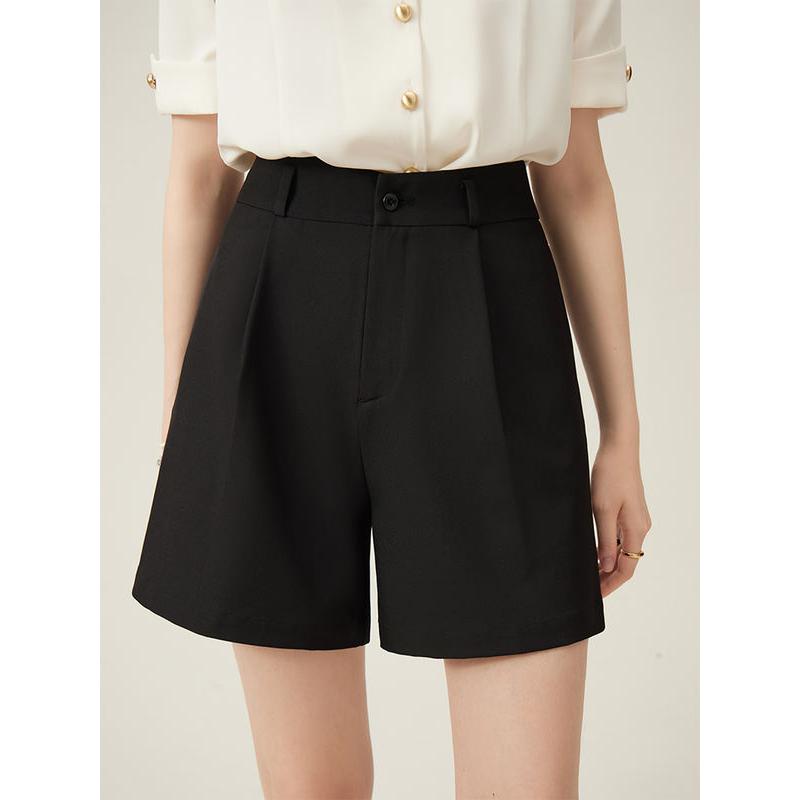 high-waist A-line commuter shorts, view 3 - MRSLM