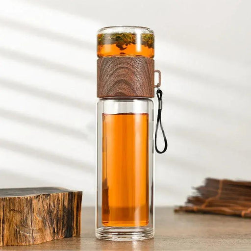insulated glass water bottle with tea infuser - MRSLM