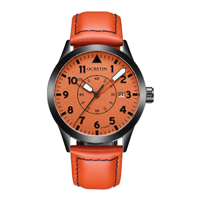 Men's automatic mechanical leather watch, view 4 - MRSLM