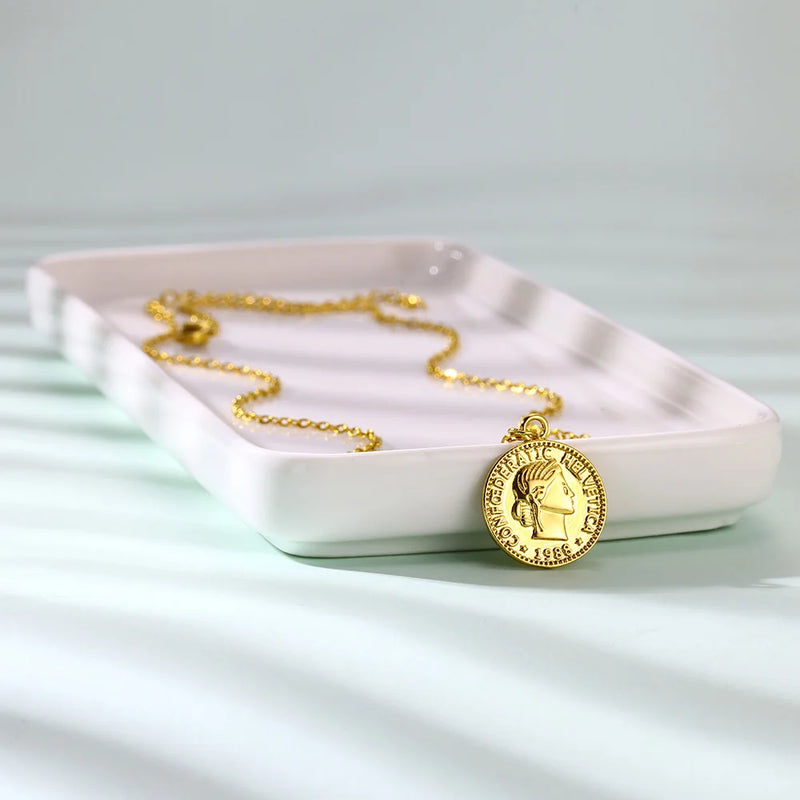 coin pendant necklace, view 10 - MRSLM