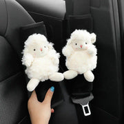 Cartoon lamb plush car seat belt covers, view 2 - MRSLM