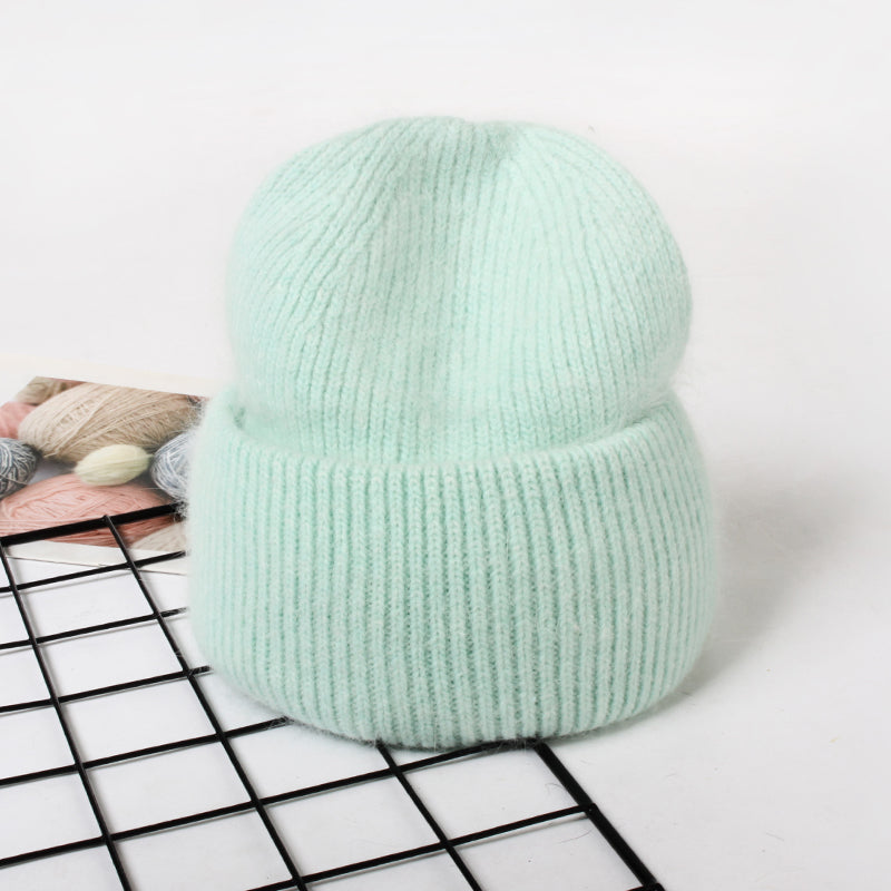 Unisex Real Rabbit Fur Knit Beanie for Men and Women
