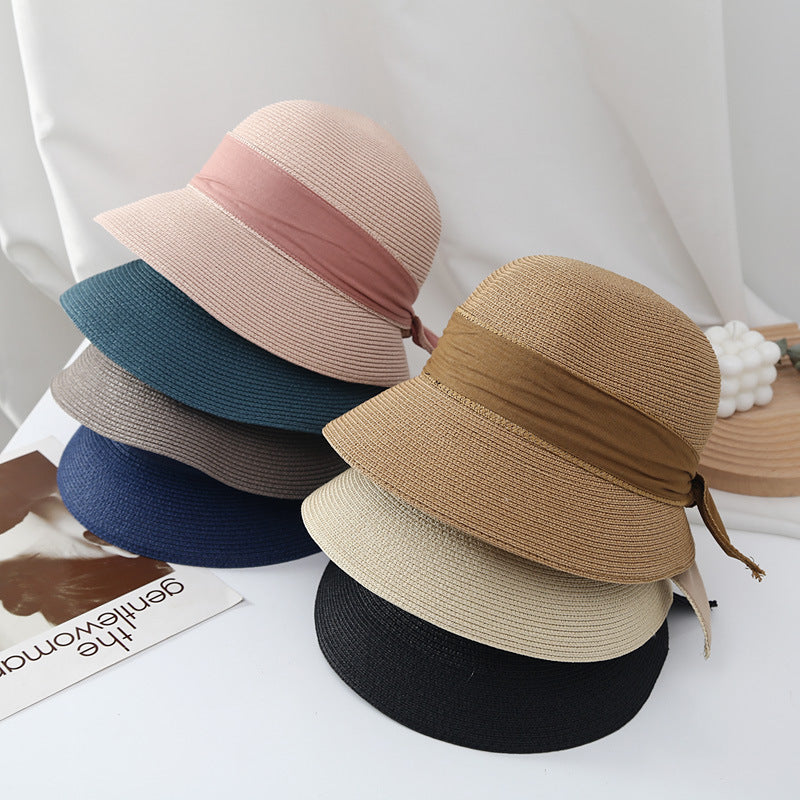 ribbon bow bucket sun hat for women, view 3 - MRSLM