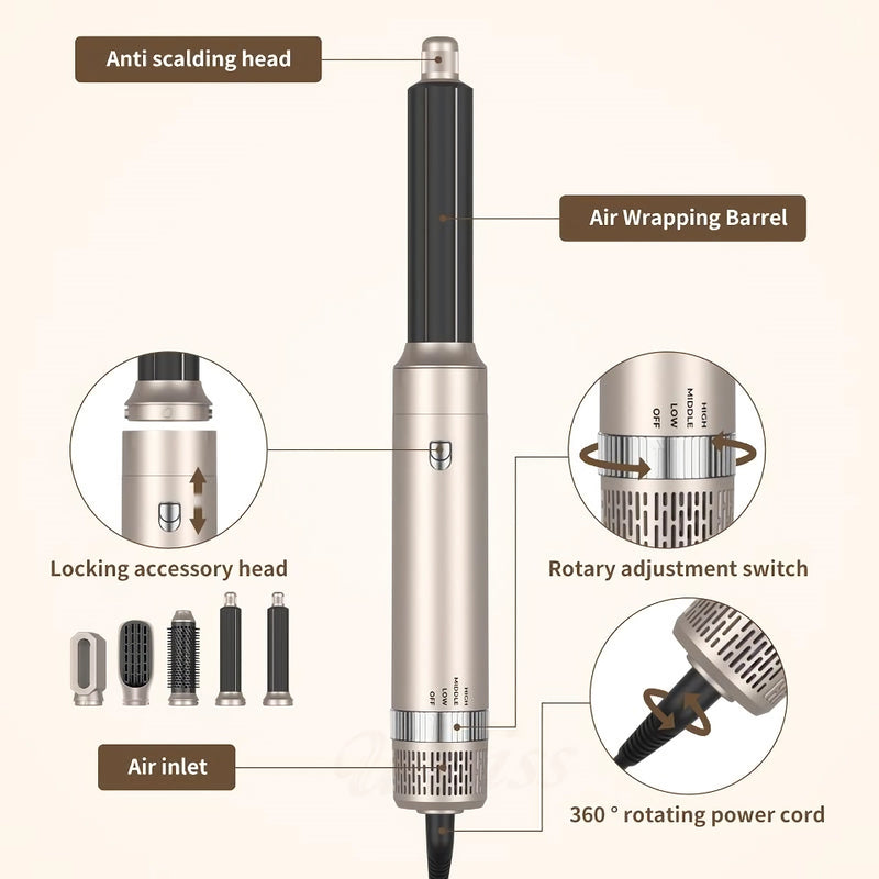 5-in-1 detachable hair dryer brush and volumizer, view 4 - MRSLM