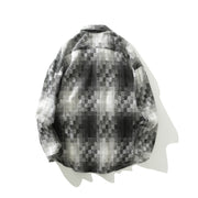 Men's black and white plaid oversized shirt, view 3 - MRSLM