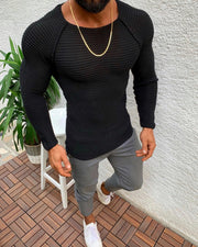 Men's slim-fit crew neck knit sweater, view 4 - MRSLM
