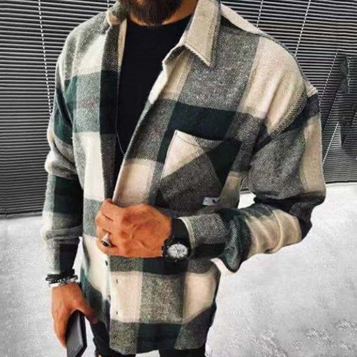 men's plaid woolen shirt - MRSLM