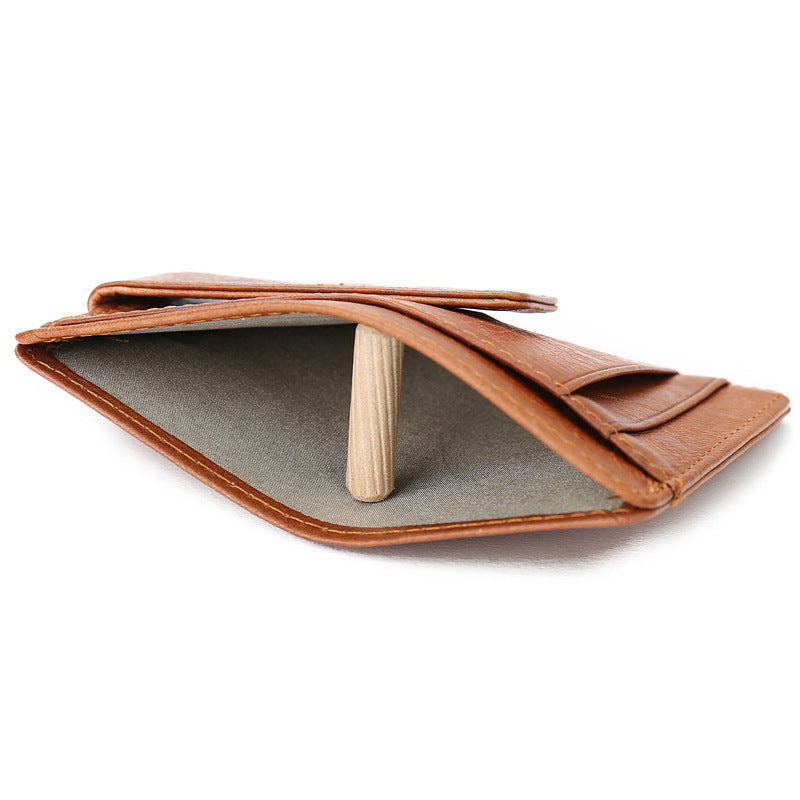 men's thin leather money clip wallet, view 2 - MRSLM