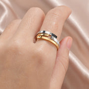 glossy plain steel ring, view 5 - MRSLM
