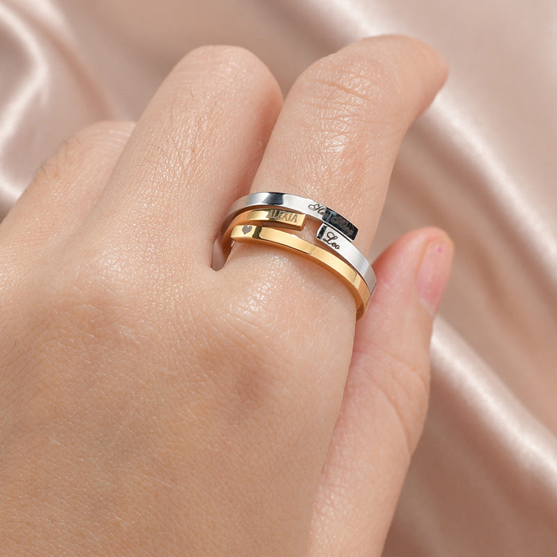 glossy plain steel ring, view 5 - MRSLM