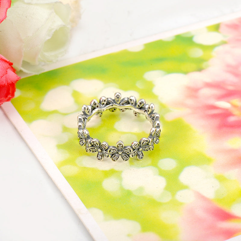 petal sterling silver flower ring, view 3 - MRSLM