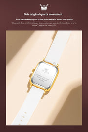 Women's silicone band rectangular quartz watch, view 8 - MRSLM