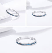 slim silver zircon ring, view 6 - MRSLM