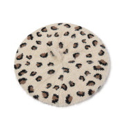 leopard knitted plush beret, view 2 - MRSLM