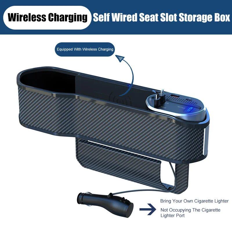 seat gap organizer with charging, view 2 - MRSLM