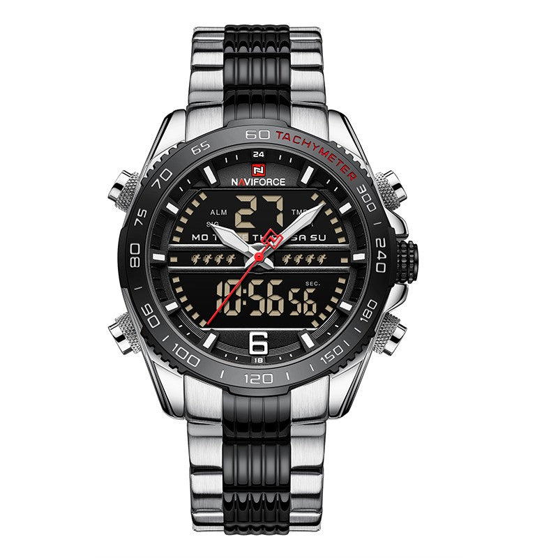 men's multifunction stainless steel watch, view 9 - MRSLM