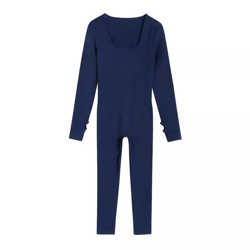 ribbed yoga jumpsuit, view 2 - MRSLM