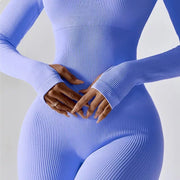 ribbed yoga jumpsuit, view 10 - MRSLM