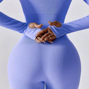 ribbed yoga jumpsuit, view 11 - MRSLM