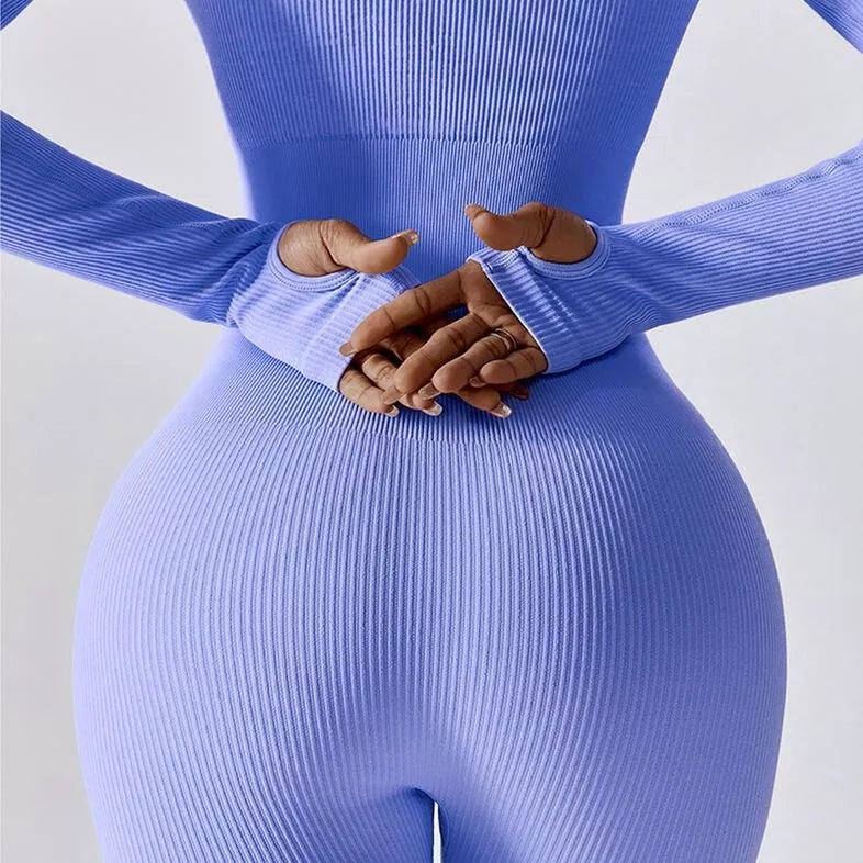 ribbed yoga jumpsuit, view 11 - MRSLM