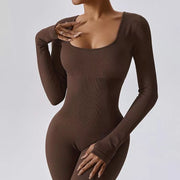 ribbed yoga jumpsuit, view 7 - MRSLM
