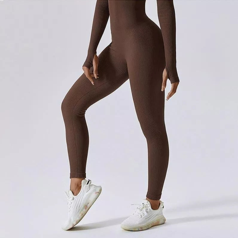 ribbed yoga jumpsuit, view 8 - MRSLM