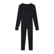 ribbed yoga jumpsuit, view 3 - MRSLM